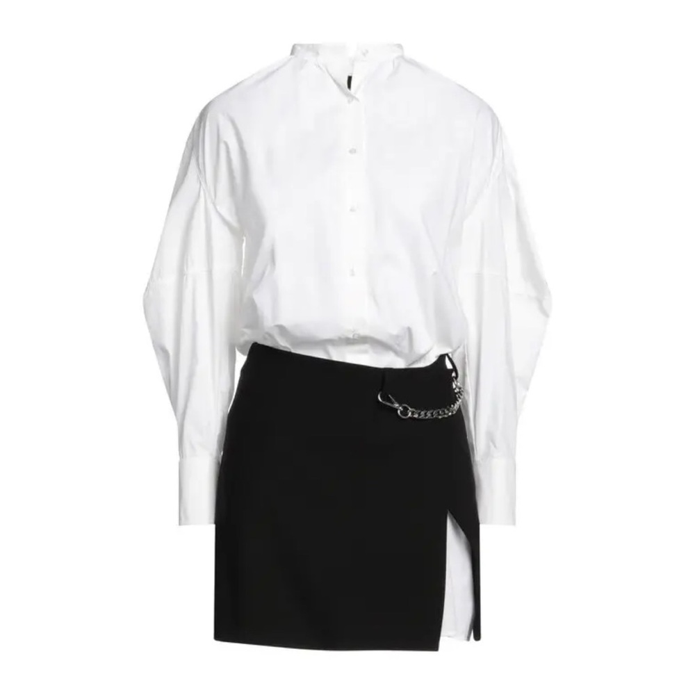 Maje Trompe L'oeil Crepe & Poplin Mini Dress White & Black 34/0/XS - Picture 6 of 13